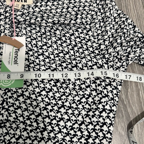 NWT Boden Empire Knot Midi Jersey Dress Stretch Black Lily Sprig Long Sleeve 4R - Picture 12 of 14